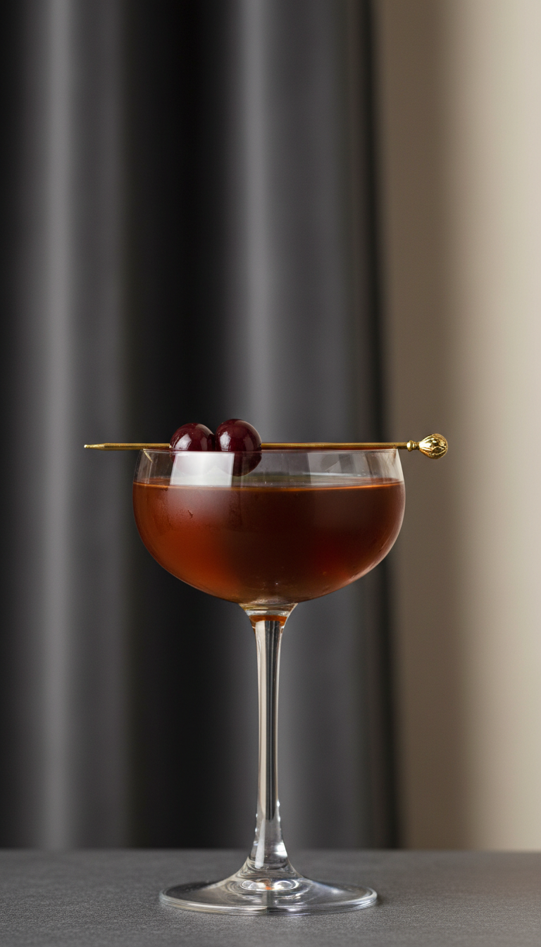 Manhattan velvet cognac coupe skewer or